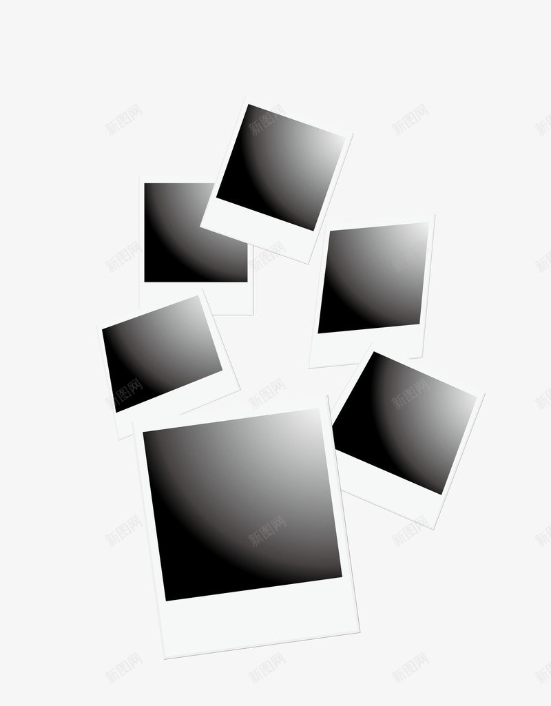 黑白相框png免抠素材_新图网 https://ixintu.com 排列 照片墙 画框 相纸 矢量相框 黑白相框