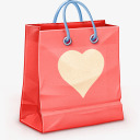 礼盒购物袋子红色袋子图标图标