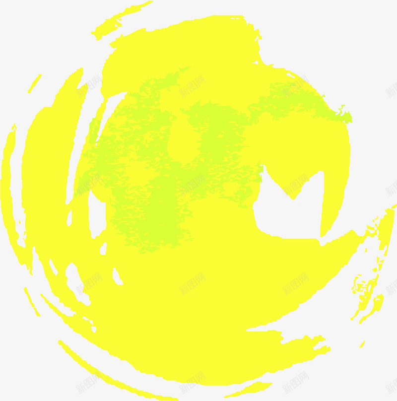 手绘黄色涂鸦png免抠素材_新图网 https://ixintu.com 创意 圆圈 手绘 抽象 水彩 涂鸦 简约 黄色