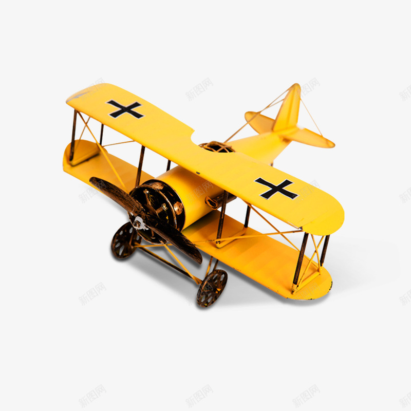 黄色卡通飞机psd免抠素材_新图网 https://ixintu.com 卡通 模型 飞机 黄色