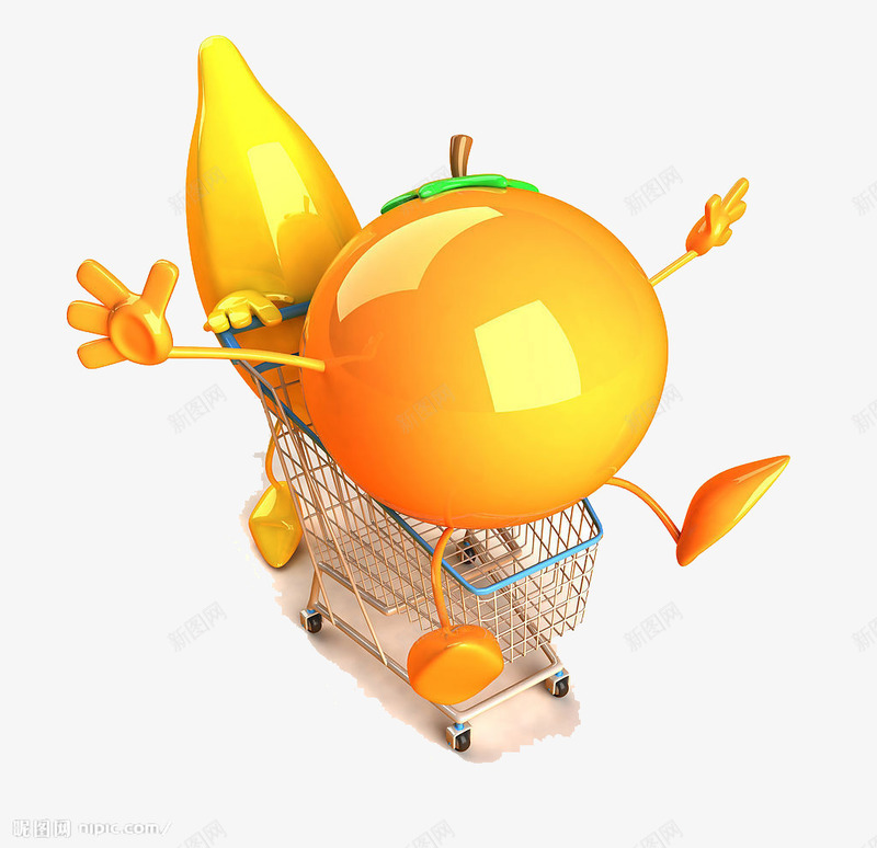 创意购物车png免抠素材_新图网 https://ixintu.com 创意水果购物车 双十一水果购物 双十二购物狂欢节 购物车