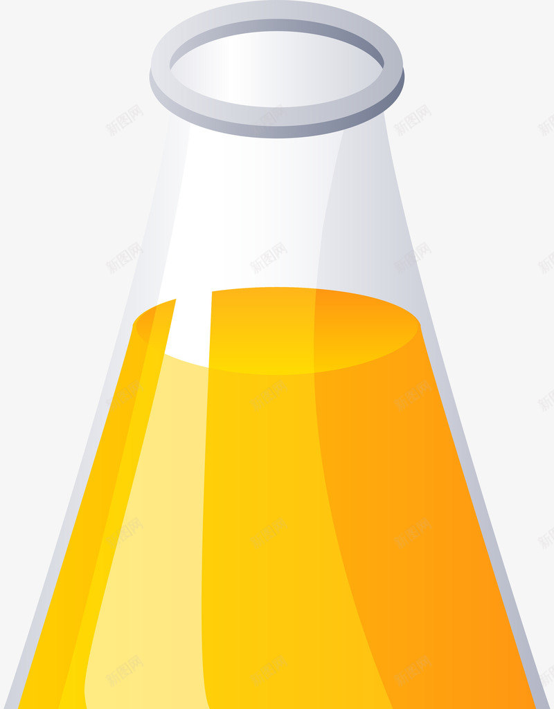 实验用品瓶子png免抠素材_新图网 https://ixintu.com 实验瓶子 实验用品 灰色圆圈 白色光晕 质感 黄色液体