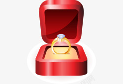 结婚指环结婚钻戒对戒指环红色礼盒高清图片