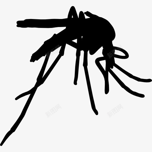 蚊图标png_新图网 https://ixintu.com 动物 动物王国 形状 昆虫 蚊子 轮廓 黑色蚊子