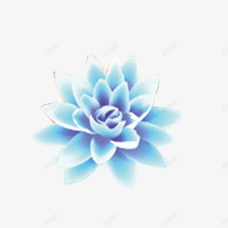 荷花图案png免抠素材_新图网 https://ixintu.com 花朵图案 荷花 蓝色花 鲜花