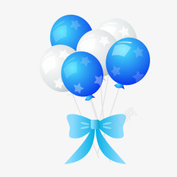 蓝色白色气球模型素材