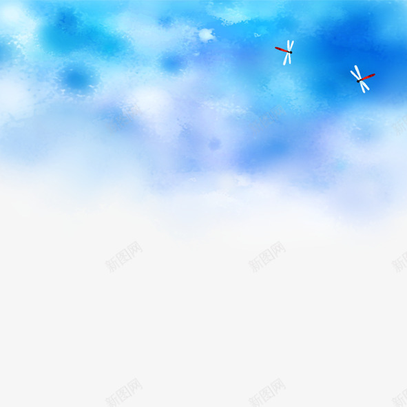 蓝蓝的天空png免抠素材_新图网 https://ixintu.com 天空 蓝色 蓝蓝 蜻蜓