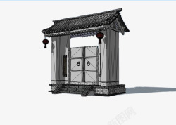 门头模型古代建筑高清图片