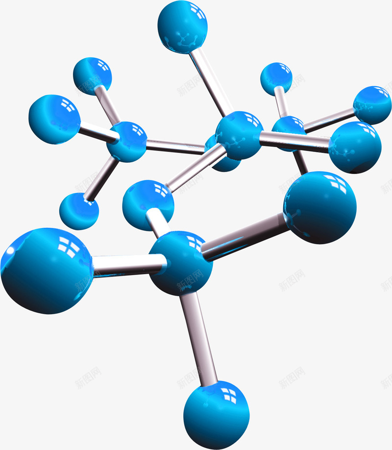 蓝色化学模型医疗png免抠素材_新图网 https://ixintu.com 化学 医疗 模型 蓝色
