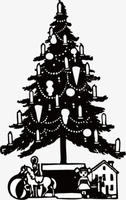 黑白圣诞树素材