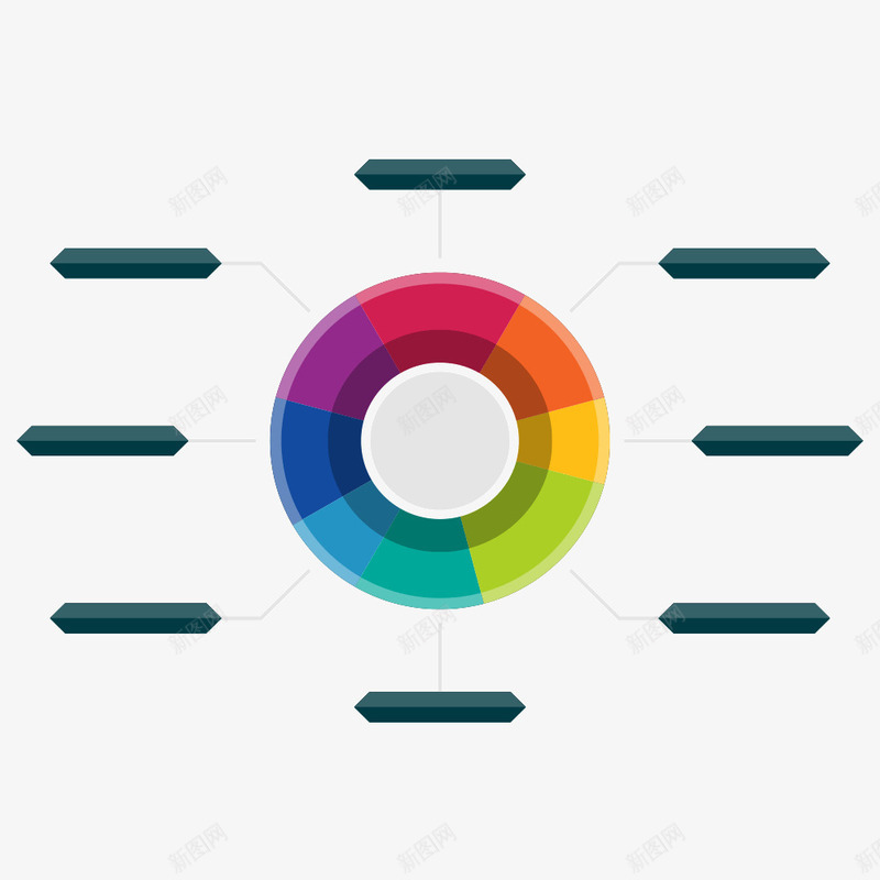 彩色圆圈分析图png免抠素材_新图网 https://ixintu.com 分析 商务 彩色 数据