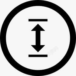 底部的象征垂直双箭头的圆形按钮图标高清图片