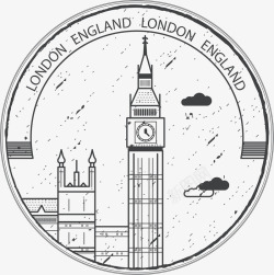旅游纪念邮票英国伦敦大笨钟高清图片
