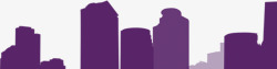 紫色城市剪影狂欢夜素材