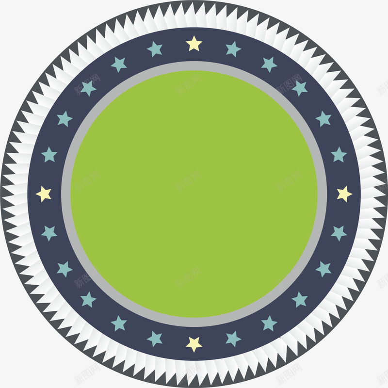 绿色星星圆圈png免抠素材_新图网 https://ixintu.com 徽章图案 标志勋章 简约圆圈 绿色星星 装饰图案 锯齿标志