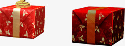 红色花纹创意礼盒素材