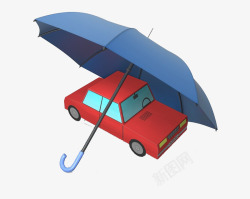 汽车标志伞护着汽车高清图片