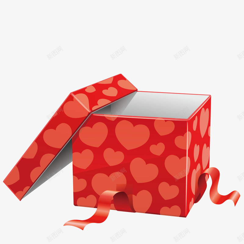 印心形的正方形礼盒和盖子矢量图ai免抠素材_新图网 https://ixintu.com 心形 正方形盒 盒盖 矢量图