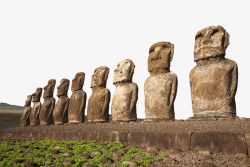 智利复活节岛石像景点素材