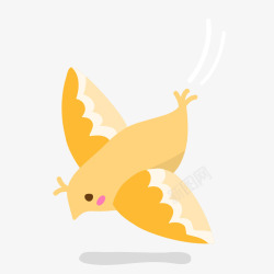卡通动物黄色小鸟天空飞翔素材