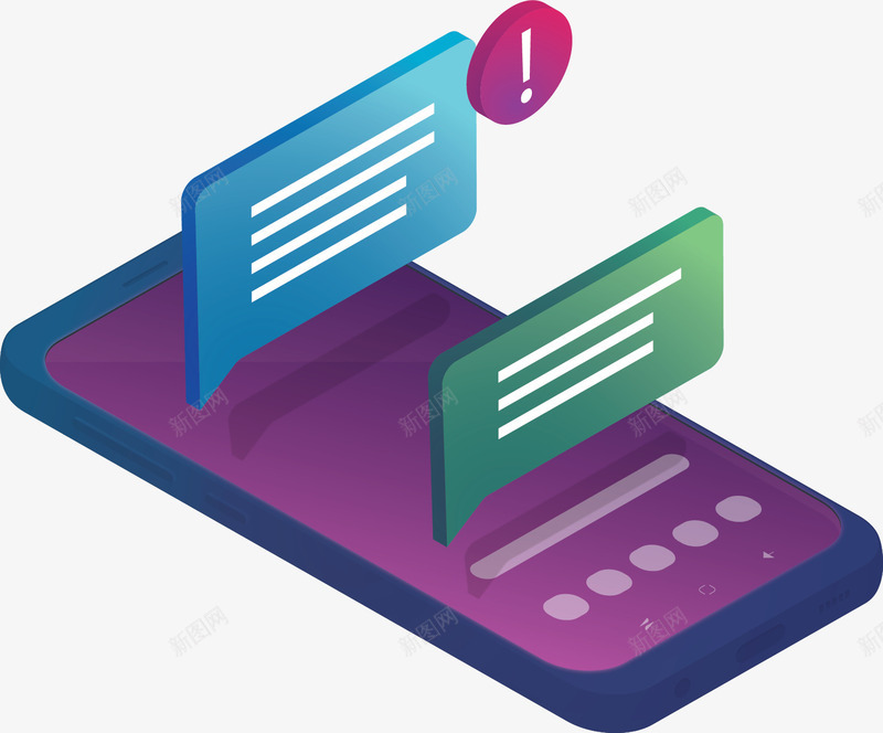 立体手机应用模型矢量图ai免抠素材_新图网 https://ixintu.com 应用模型 手机 手机应用 手机端 未读消息 矢量png 矢量图