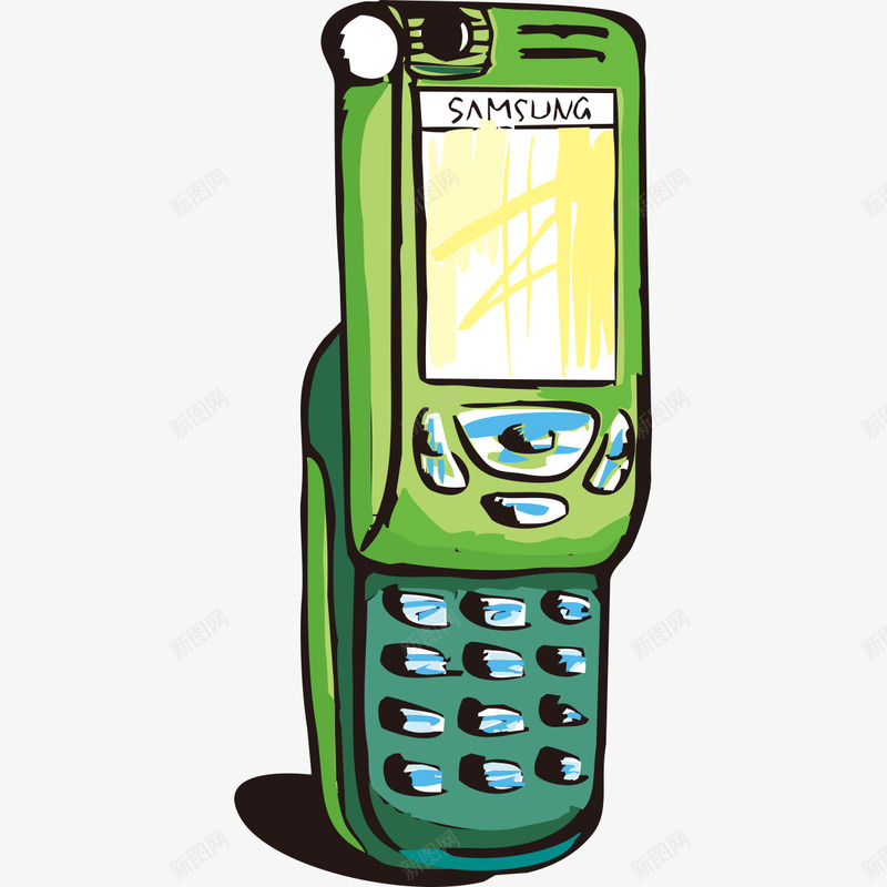 绿色三星手机模型png免抠素材_新图网 https://ixintu.com 三星手机 手机 手机模型 绿色手机