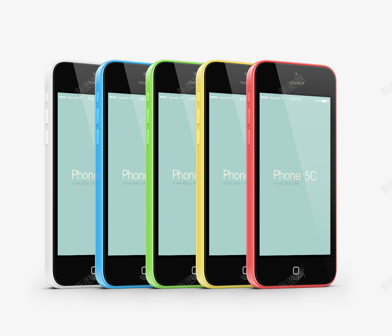 手机模型png免抠素材_新图网 https://ixintu.com iPhone4 彩色 竖着的手机 苹果4S手机 苹果模型机