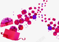 礼品包裹各种各样的紫色礼品盒高清图片