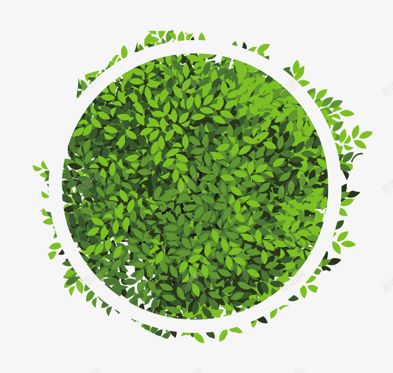 绿色圆圈树叶效果元素png免抠素材_新图网 https://ixintu.com 免抠PNG 圆圈 效果元素 树叶 绿色
