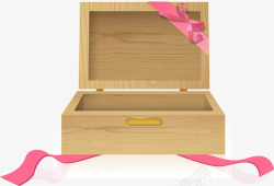 礼物木盒手绘打开的木盒高清图片