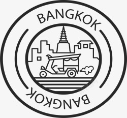 曼谷卧佛寺泰国曼谷纪念章高清图片