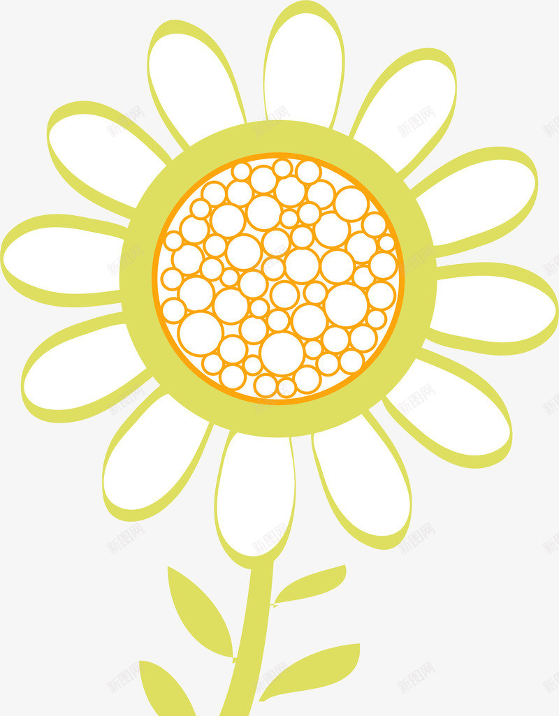 绿色花朵底纹png免抠素材_新图网 https://ixintu.com AI 卡通 圆圈 手绘 橙色 线条 绿色 花卉 花朵