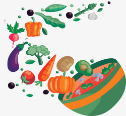 秋季健康知府秋季健康蔬菜沙拉矢量图高清图片