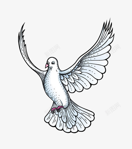 放飞和平png免抠素材_新图网 https://ixintu.com 天空 手绘 洁白 绘画 艺术 鸽子