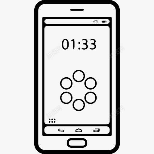 屏幕上小时的手机模型图标png_新图网 https://ixintu.com 小时 屏幕 工具 工具和用具 手机 手机屏幕展示图 时钟 电话