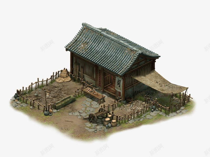 中国风游戏场景建筑png免抠素材_新图网 https://ixintu.com 2D 中国风 场景 建筑 模型 游戏