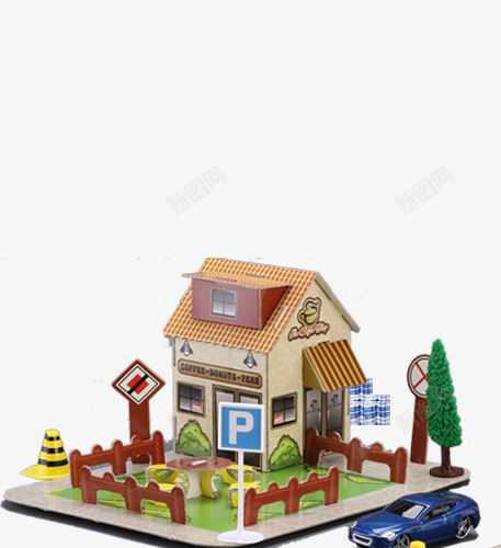 小房子模型png免抠素材_新图网 https://ixintu.com 实物 彩色 房子 模型