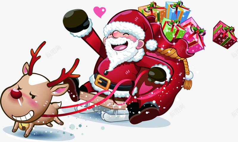 圣诞狂欢送礼卡通png免抠素材_新图网 https://ixintu.com 卡通 圣诞 狂欢 送礼