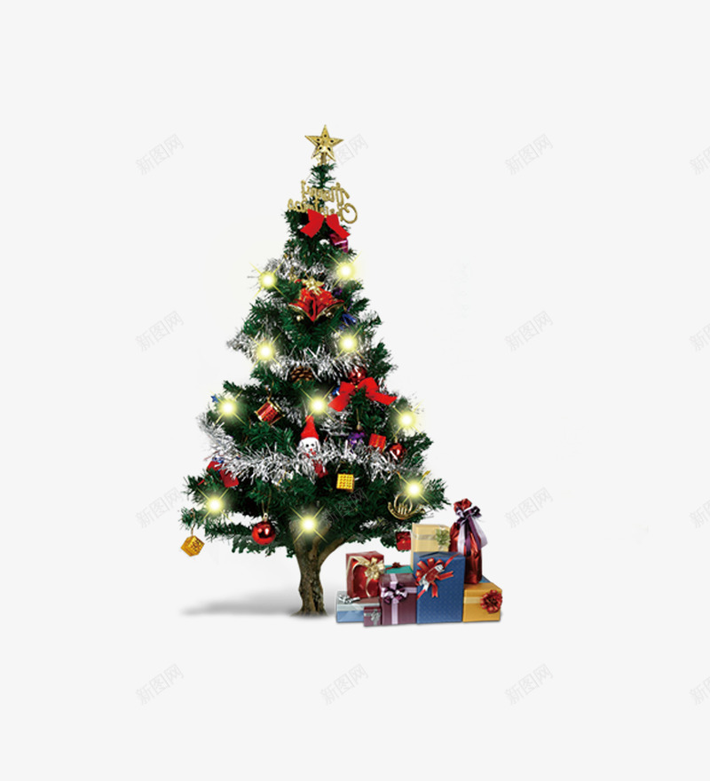 圣诞节松树礼物组合png免抠素材_新图网 https://ixintu.com 冬 冬天 冬季 圣诞 圣诞树 圣诞节 松树 礼物 礼盒