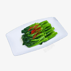 家常菜蔬菜一盘子绿色美味白灼菜心菜品高清图片