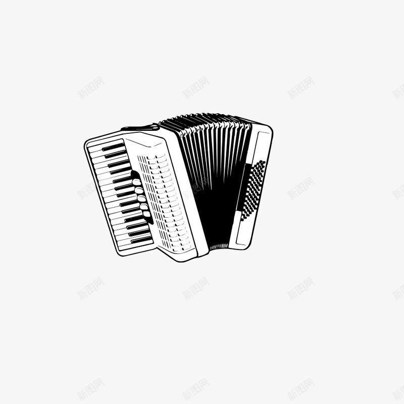 黑白手风琴png免抠素材_新图网 https://ixintu.com 乐器 手风琴 西洋乐器