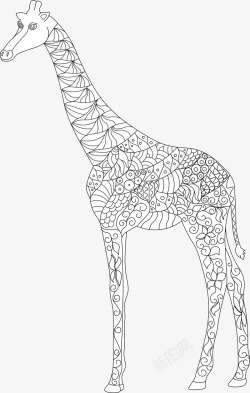 黑白长颈鹿模型素材