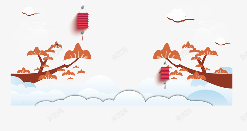 灯笼高挂矢量图ai免抠素材_新图网 https://ixintu.com 大雁 张灯结彩 灯笼 矢量图