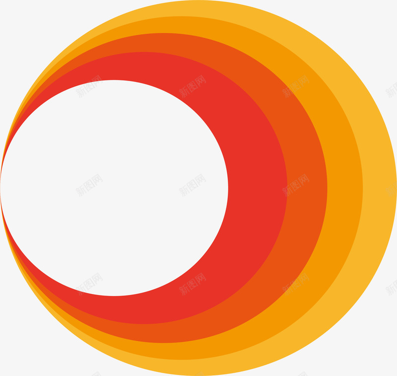 分层圆形边框矢量图eps免抠素材_新图网 https://ixintu.com 分层 圆圈 橘色 矢量素材 矢量图