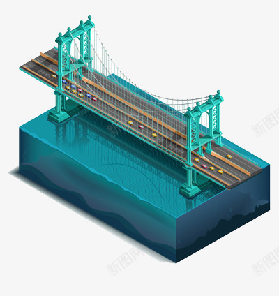 水上桥梁模型png免抠素材_新图网 https://ixintu.com 交通 桥梁 模型 设计