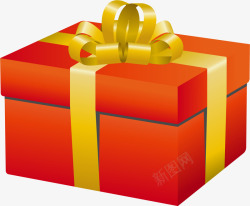 生日礼物图案红色简约礼盒高清图片