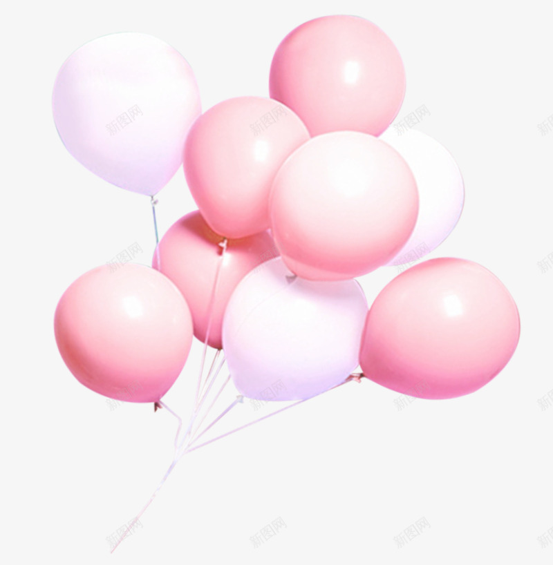 一簇粉色气球png免抠素材_新图网 https://ixintu.com 向往 气球 气球墙 自由 飞翔