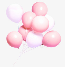 飞翔一簇粉色气球高清图片