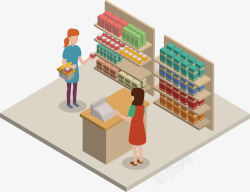 超市模型立体超市购物模型矢量图高清图片