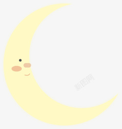 黄色微笑可爱月亮素材